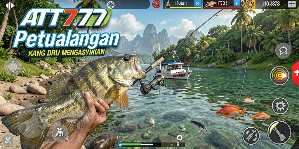 Tampilan gameplay AT777 dengan aksi memancing yang seru.
