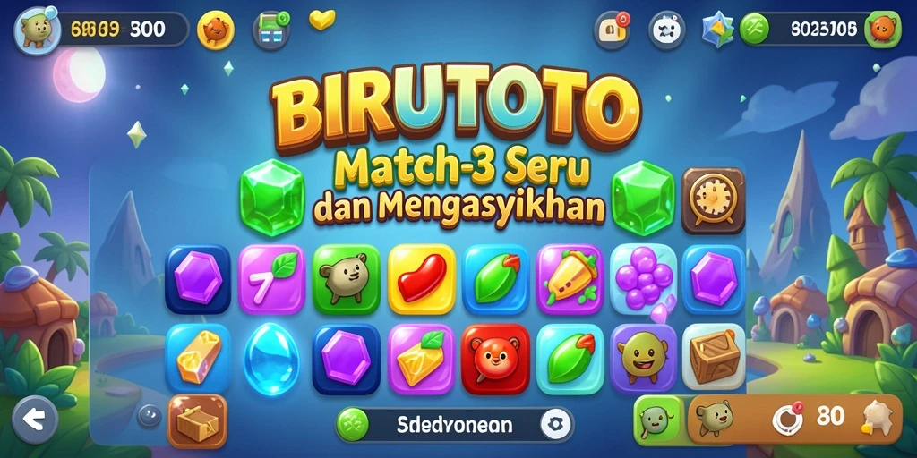 Menampilkan gameplay seru dari BIRUTOTO dengan pencocokan warna.
