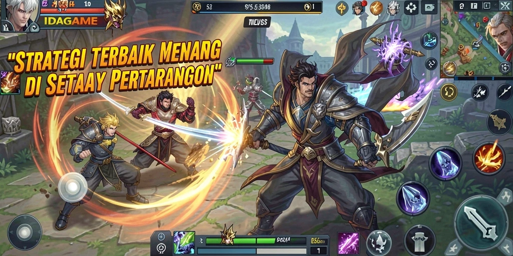 Screenshot utama IDAGAME menampilkan gameplay strategi yang menarik.