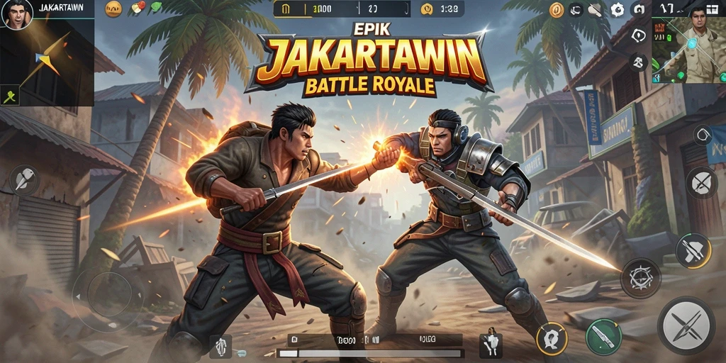 Gameplay menegangkan di <strong>JAKARTAWIN</strong> dengan pertempuran seru di pulau terpencil.