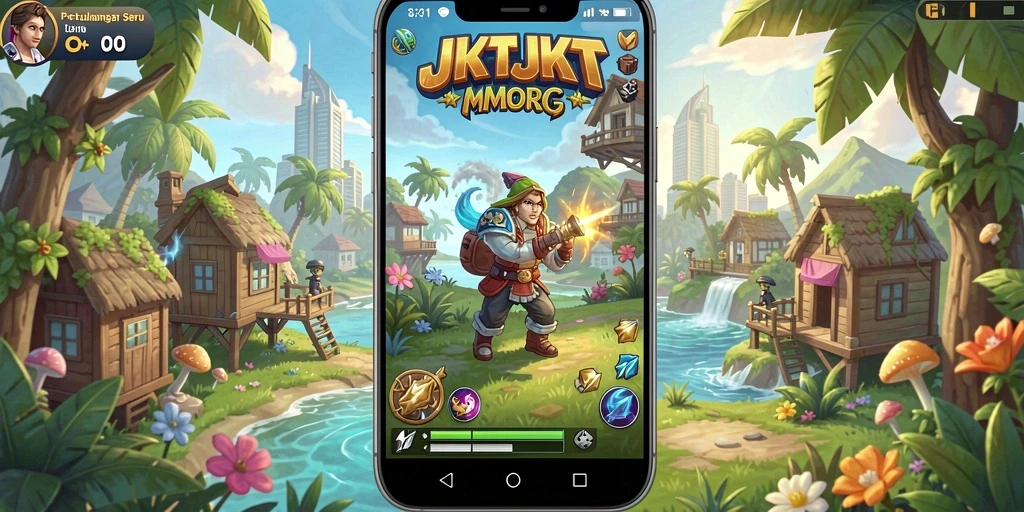 Tampilan gameplay seru dari JKTJKT, aksi multiplayer yang mendebarkan.