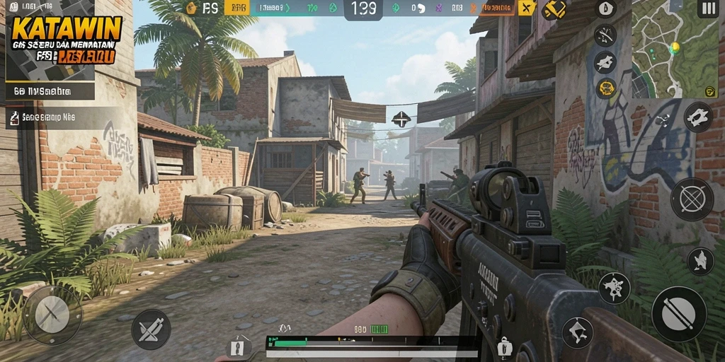 Tangkapan layar dari gameplay KATAWIN yang intens dan penuh aksi.