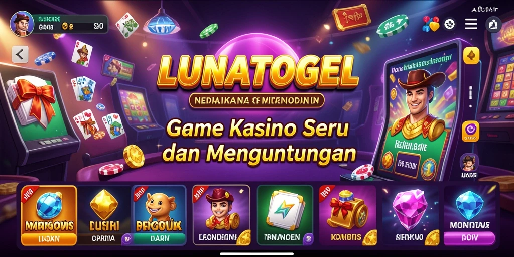 Screenshot utama LUNATOGEL menampilkan gameplay yang menegangkan di Kasino.