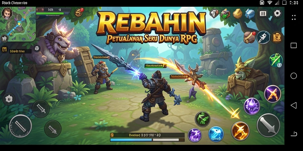 Tampilan menarik dari gameplay RPG di REBAHIN.
