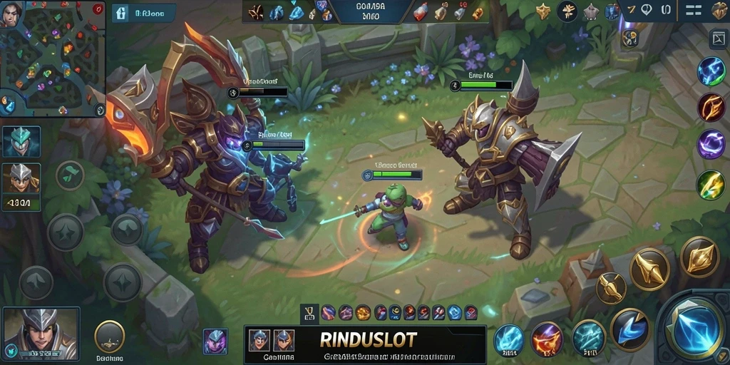 Screenshot menampilkan aksi pertarungan seru dalam RINDUSLOT.