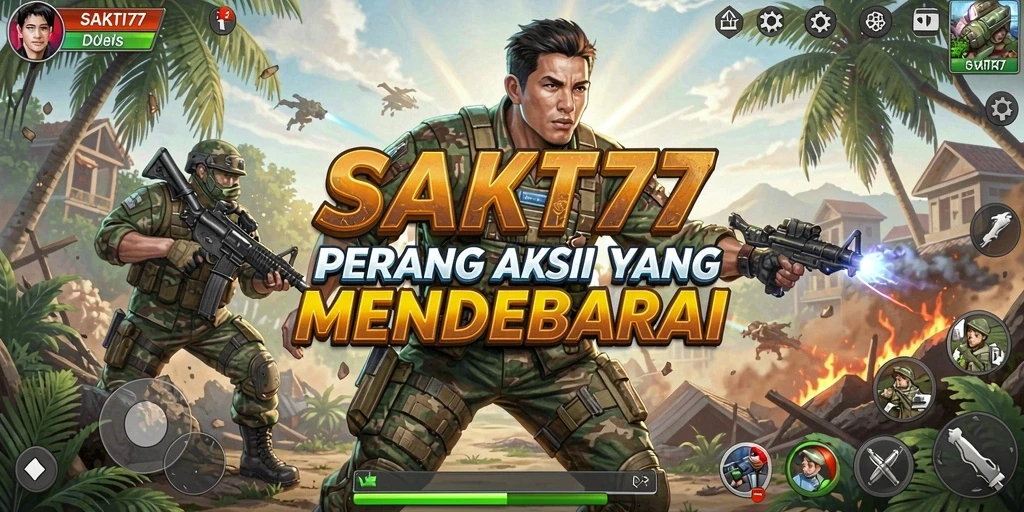Tangkapan layar menampilkan pertempuran seru di SAKTI77.