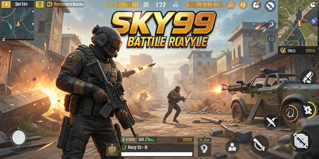 Tampilan menegangkan pertempuran seru dalam SKY99 Battle Royale.