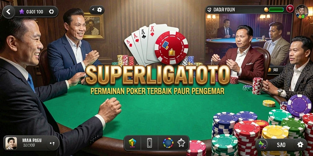 Tampilan gameplay poker di SUPERLIGATOTO yang mendebarkan.