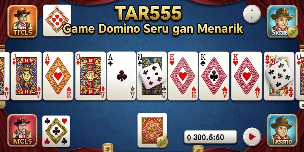 Screenshot TAR555 menunjukkan serunya bermain Domino secara online.