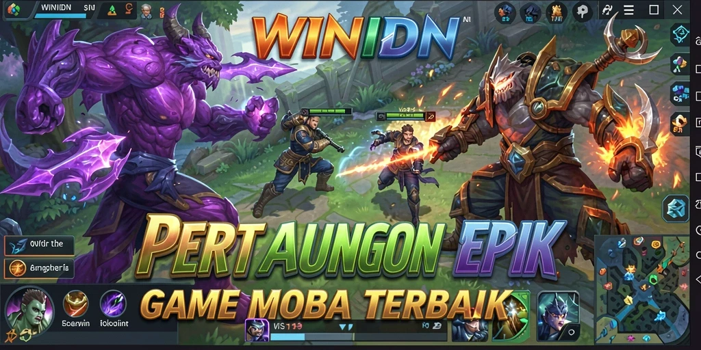 Tampilan gameplay seru dari WINIDN dengan pertarungan strategi.