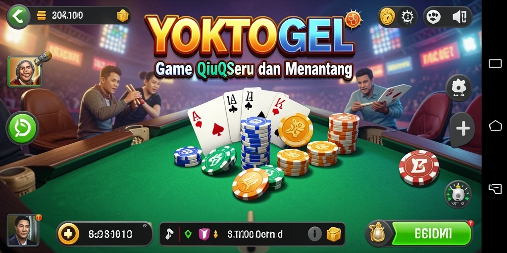 Tampilan seru gameplay QiuQiu di YOKTOGEL.